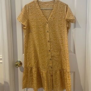 Amazon Yellow Patterned Mini Dress